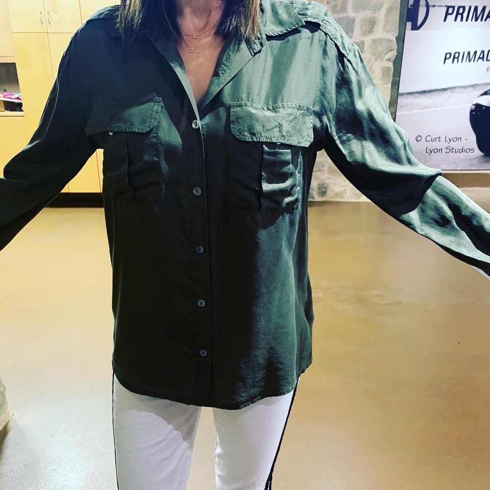 J brand olive green blouse